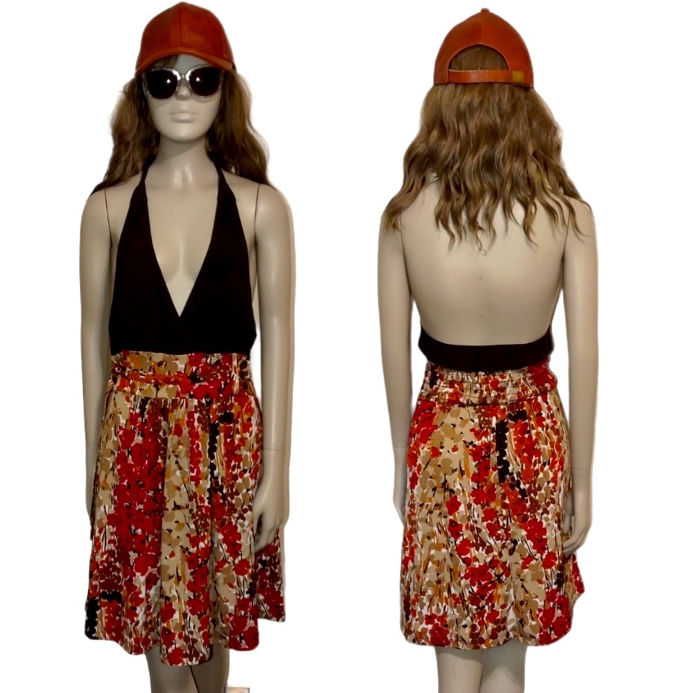 4/$20 • WRAPPER • Sexy Plunge Front Halter Mini Dress